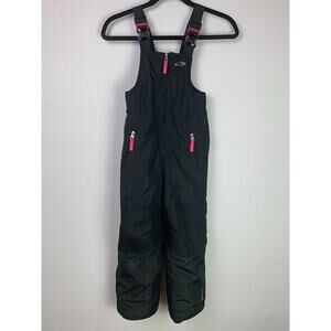Champion Girls Black Ski Snow Pants With Pink Zippers & Adjustable Straps XS